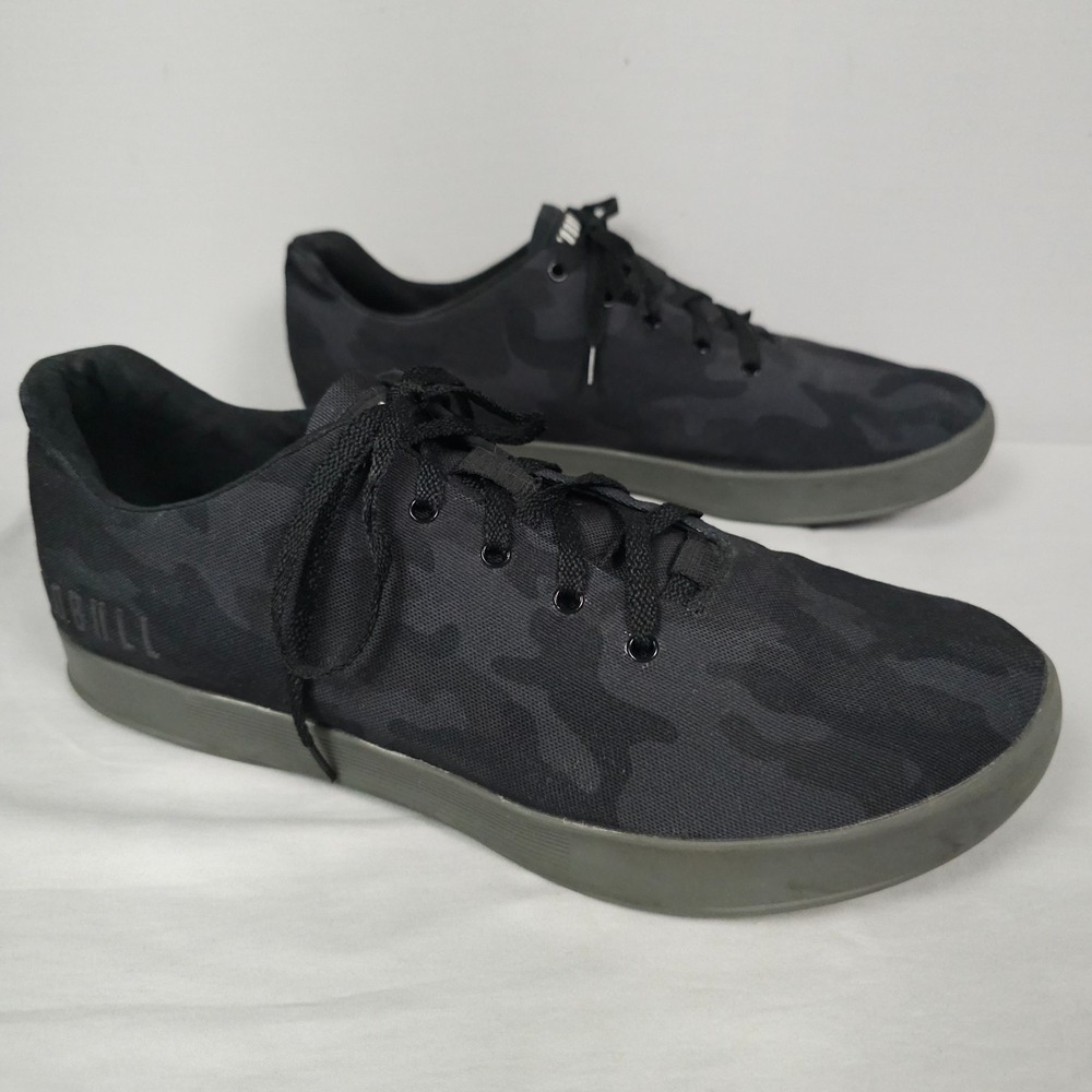 Nobull Low Trainer Shoes Men 12 Black Gray Camo Canvas Gym Training Crossfit